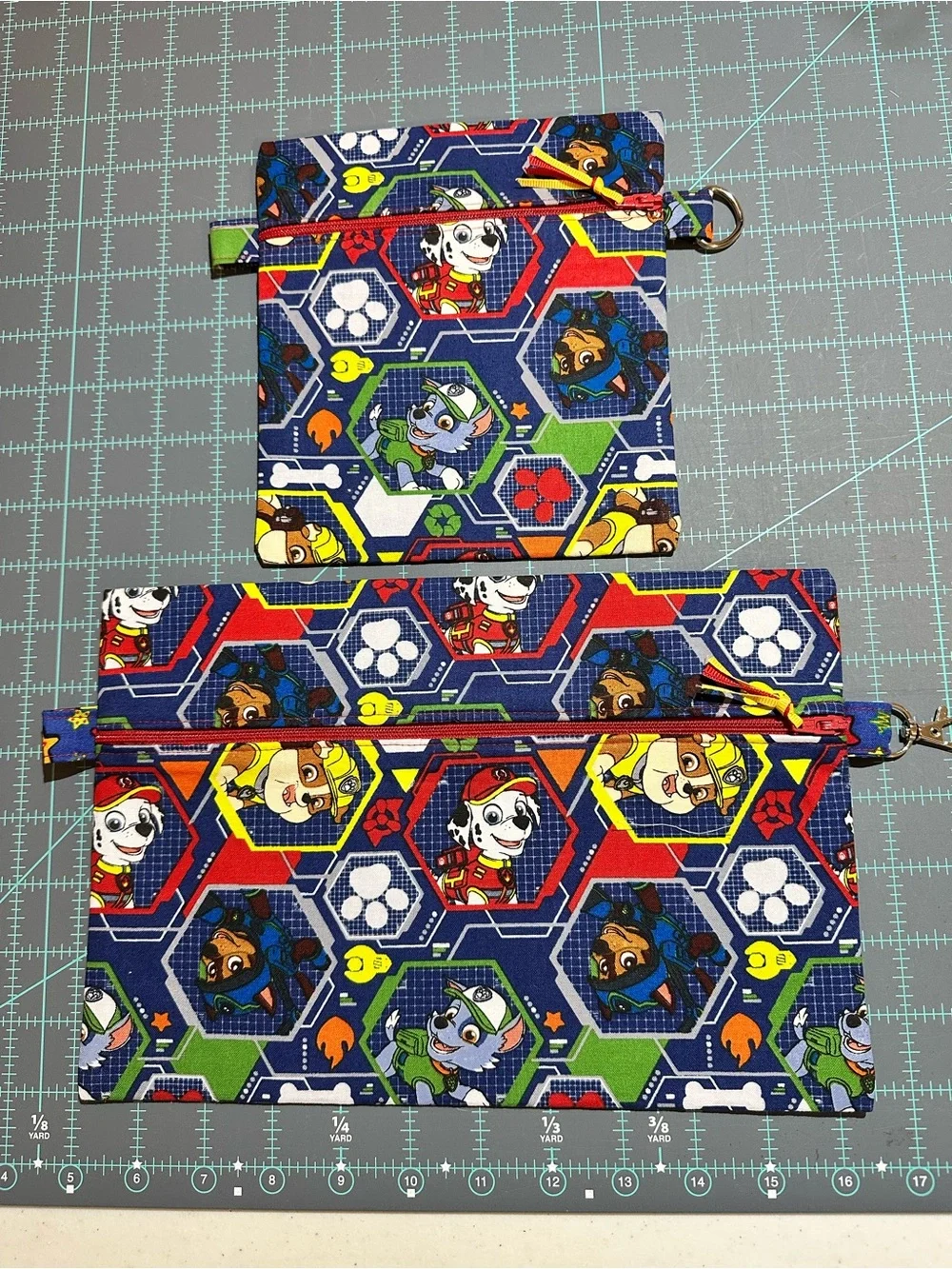 Kids Blue Paw Patrol Print Zipper Pouches